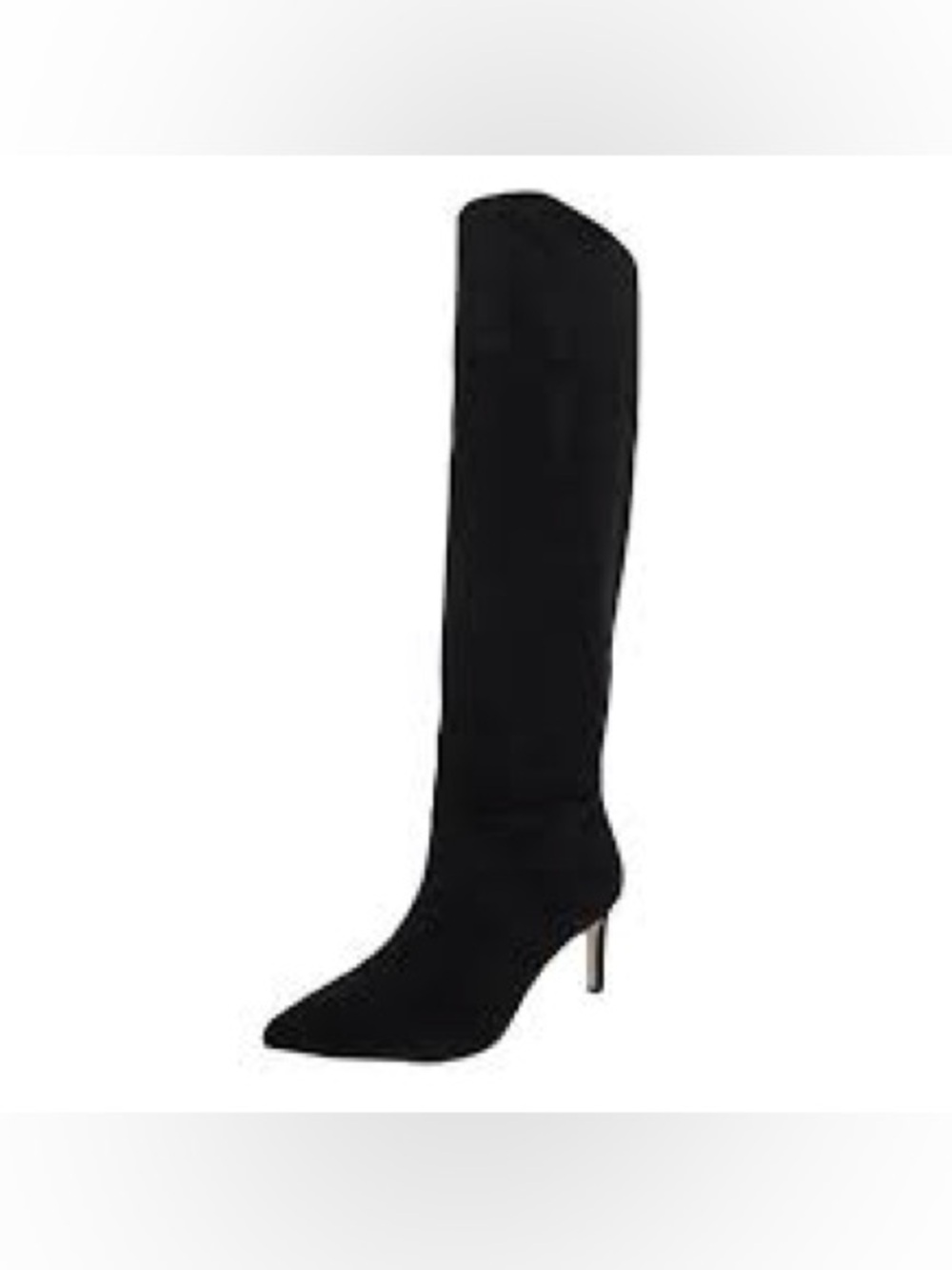 BCBG Black suede Knee-High Pointed Toe Stiletto Boot